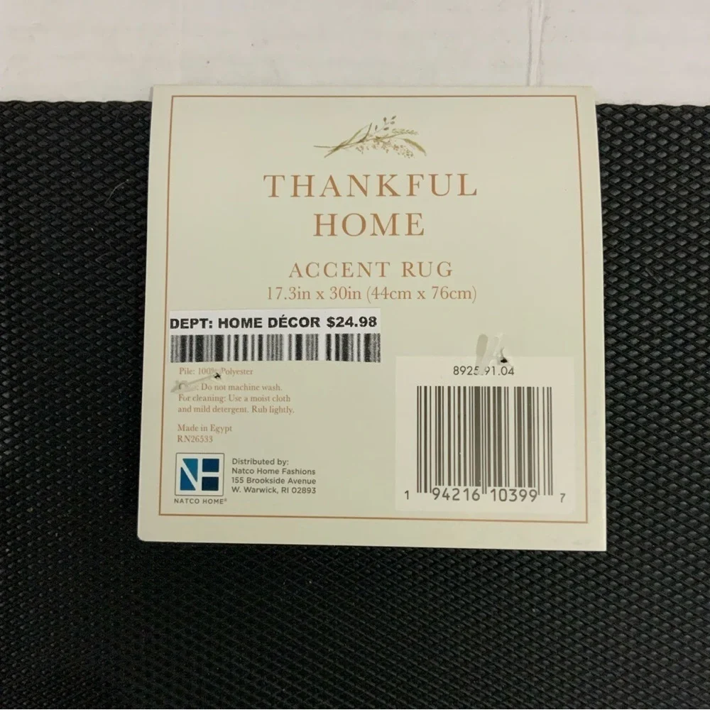 Thankful Home Accent Rug Gnome Welcome Mat Non Skid 17 x 30 in Neutral Rustic